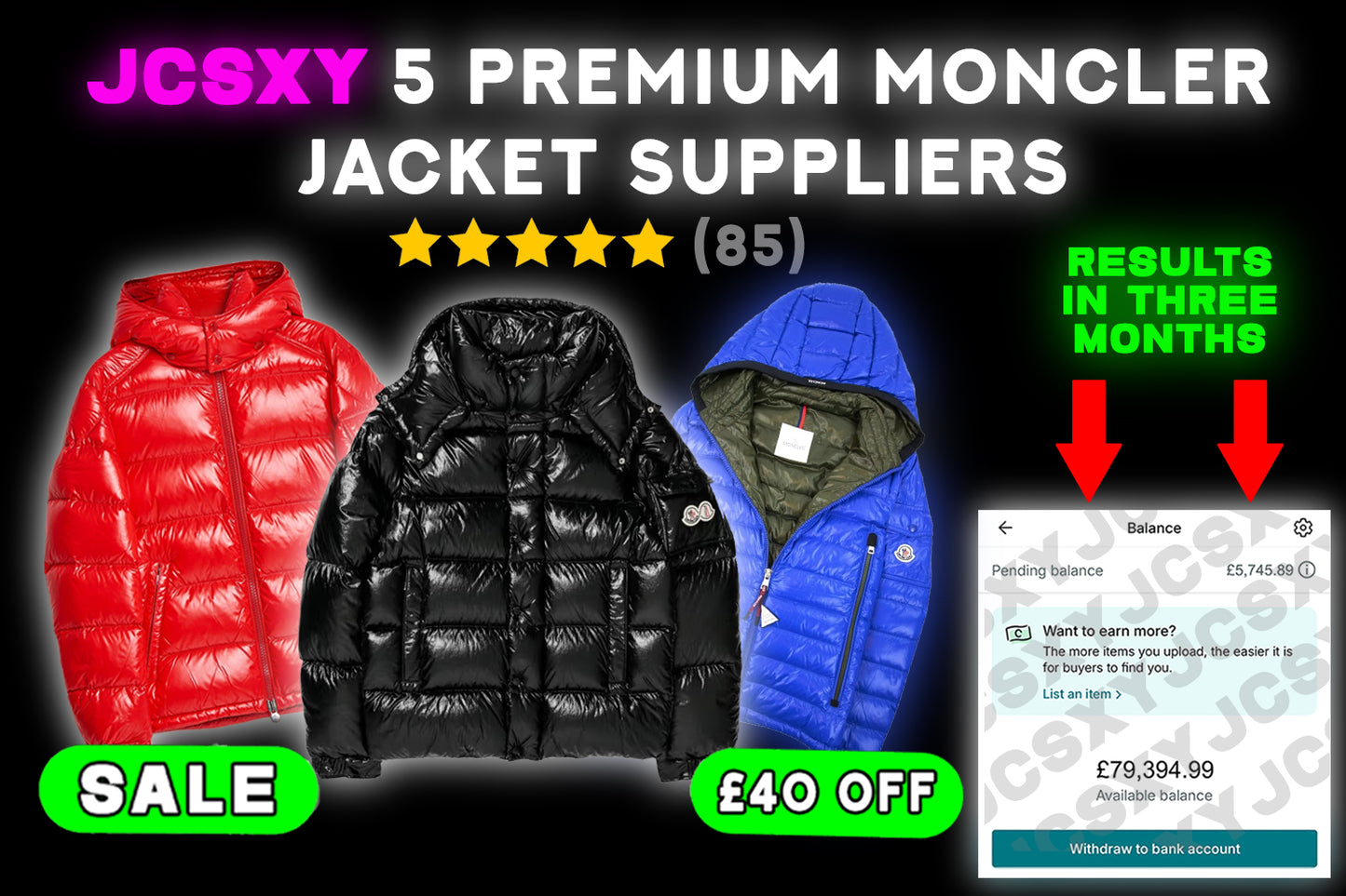 5 MONCLER PREMIUM JACKET SUPPLIERS
